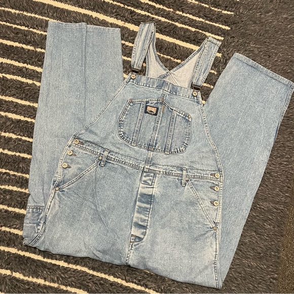 Vintage 90s Guess by Georges Marciano Denim Overalls Size Large Retro Style
